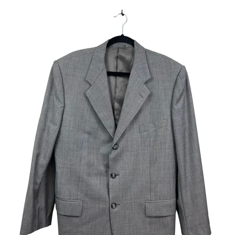 Corneliani Sport Super 100's Virgin Wool Blazer Suit Jacket Men Button Gray 44*